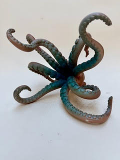 Poulpe Poulpe avec des tentacules colorés, enroulés et dressés.